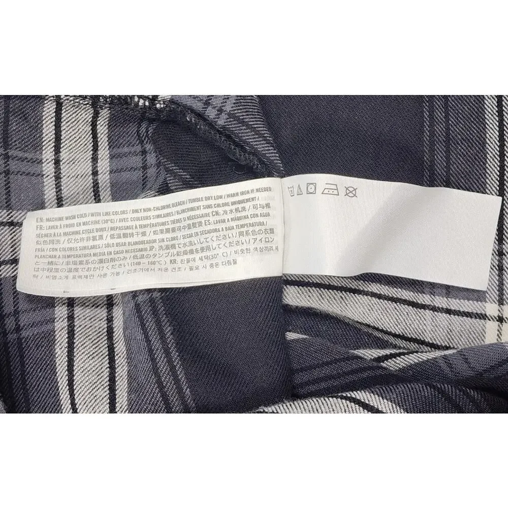 Abercrombie & Fitch Plaid Flannel‎ Shirt Gray Black Button S